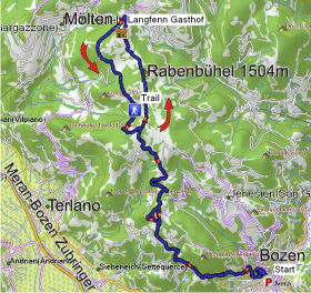 Karte Bozen-Langfennwiesen
