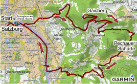 Karte Gaisberg Runde