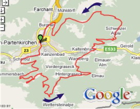 Karte GAP MTB-Rennen