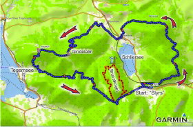 Karte Schliersee-Tegernsee