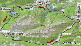 Karte Wetterstein Runde_Ehrwald